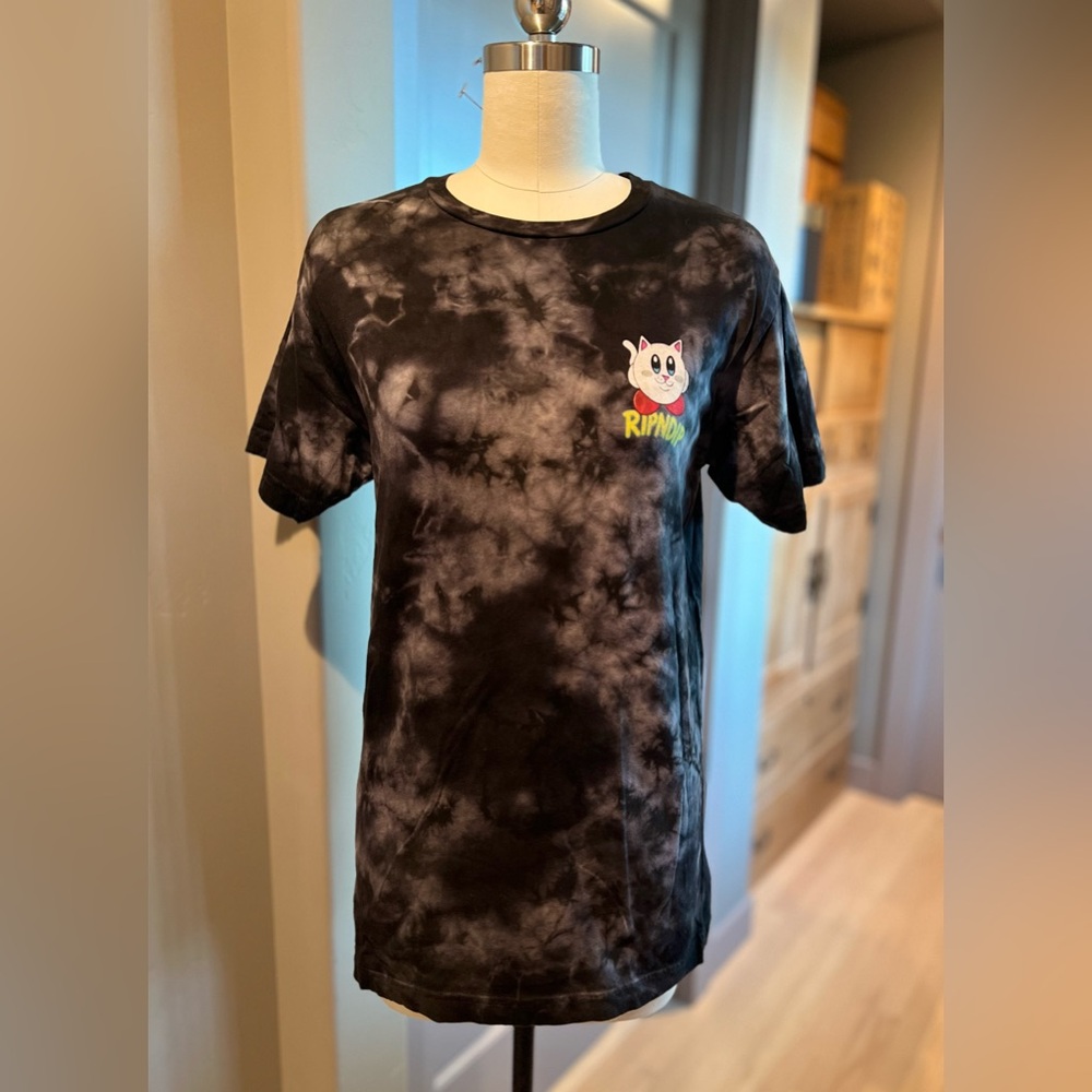 Ripndip Nermby T-Shirt Black Lightning/tiedye Wash graphic Tee Unisex